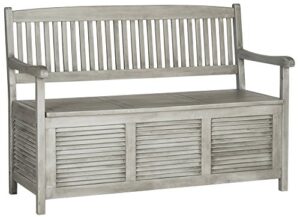 safavieh outdoor collection brisbane grey storage bench
