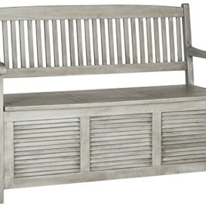 Safavieh Outdoor Collection Brisbane Grey Storage Bench