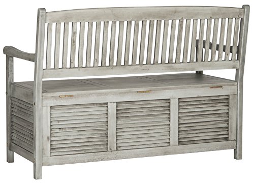 Safavieh Outdoor Collection Brisbane Grey Storage Bench