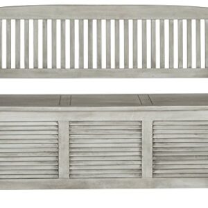 Safavieh Outdoor Collection Brisbane Grey Storage Bench