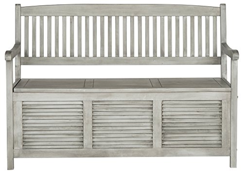 Safavieh Outdoor Collection Brisbane Grey Storage Bench