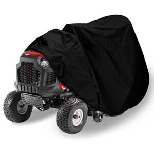 riding lawn mower cover – heavy duty 420d polyester oxford waterproof, uv protection universal fit & cover storage bag-black