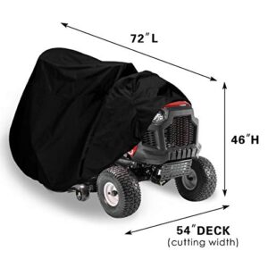 Riding Lawn Mower Cover - Heavy Duty 420D Polyester Oxford Waterproof, UV Protection Universal Fit & Cover Storage Bag-Black