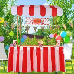 jutom 45 pcs carnival tabletop decorating kit carnival circus concession stand decor red white striped table skirt welcome to the carnival banner popcorn boxes balloon for carnival party decor