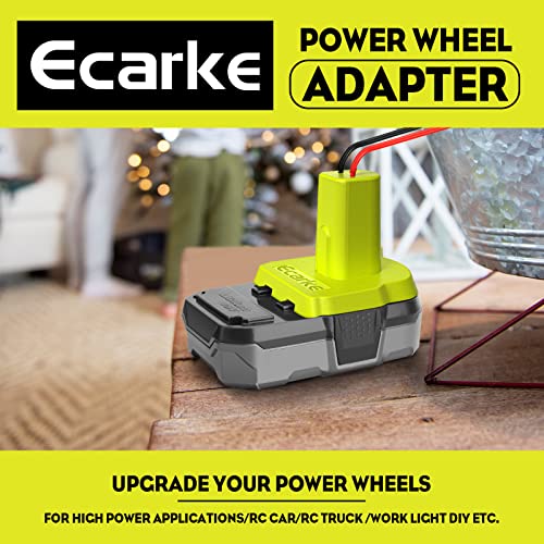 Ecarke for Power Wheels Adaptor for Ryobi 18V One+ P108 P107 P102 Battery Dock Power Connector RC Toy & Car,e-Bike 12 Gauge Robotics （with Wire Terminals）