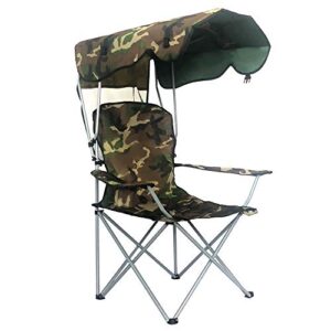 bdl camp chairs with shade canopy chair folding camping recliner support 380 lbs， with a cup holders and carry bag, for outdoor beach camp park patio