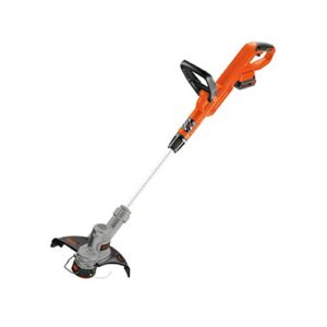 black+decker 20v max cordless string trimmer, 12 inch steel blade, reduced vibration, battery and charger included (lst300)