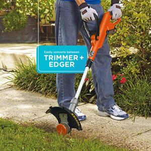 BLACK+DECKER 20V MAX Cordless String Trimmer, 12 Inch Steel Blade, Reduced Vibration, Battery and Charger Included (LST300)