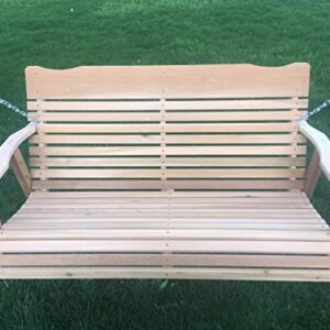 Kilmer Creek 4 Foot Natural Cedar Porch Swing with Chain, Springs, Amish