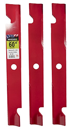 MaxPower 561139B Heavy Duty 3 Blade Set for 60" Cut Exmark, Replaces OEM no. 103-6403, 103-6403-S, Red