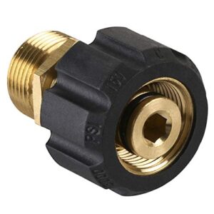 m mingle pressure washer adapter, metric m22 15mm female thread to m22 14mm male fitting, 4500 psi