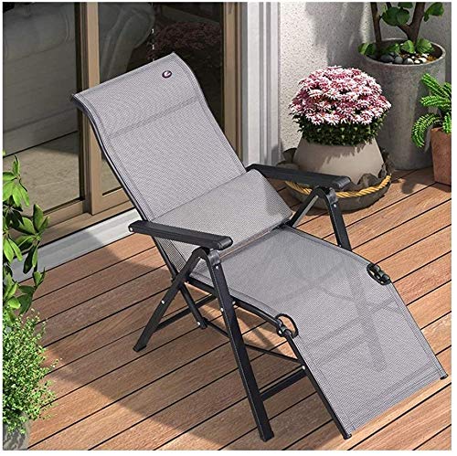 ガードレール Recliners Folding Garden Loungers Adjustable Sun Lounger Chair Sunbed with Free Lumbar Pillow for Beach Pool