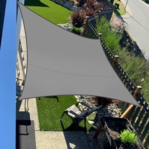 OYE HOYE Sun Shade Sail 7'x13' Gery Rectangle Patio Canopy, UV Block Waterproof Polyester Grey Shade tarp for Patio Awning Garden Shades Backyard Playground Lawn Sand Outdoor Activities