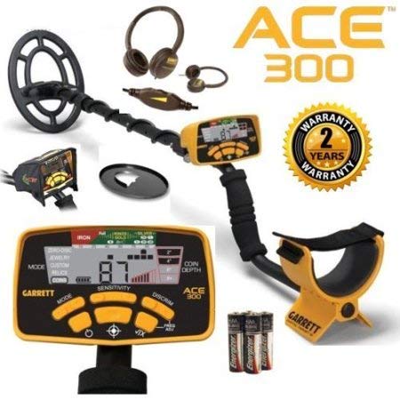 Garrett ACE 300 Metal Detector with Waterproof Coil and Headphone Plus Accessories
