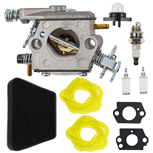 AUTOKAY 545081885 Carburetor Fits for Walbro W-20 WT-324 WT-624 Carb Carby Craftsman Poulan Sears with Fuel Filter Spark Plug