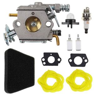 AUTOKAY 545081885 Carburetor Fits for Walbro W-20 WT-324 WT-624 Carb Carby Craftsman Poulan Sears with Fuel Filter Spark Plug