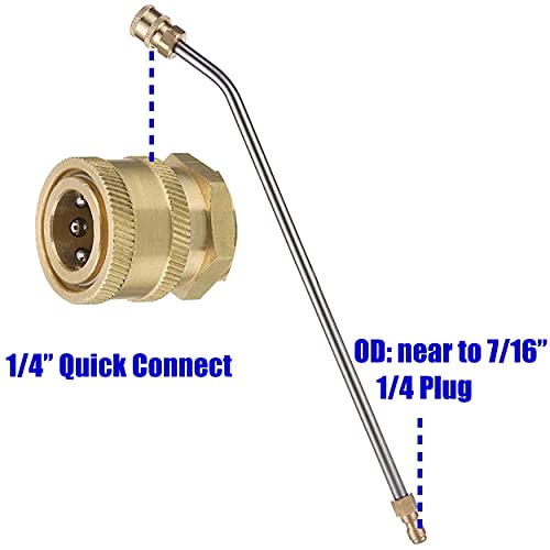 M MINGLE Pressure Washer Wand Extension, 30 Degree Curved Angled, Undercarriage and Gutter Cleaner Attachment, 1/4 Inch Quick Connect, 14 Inch