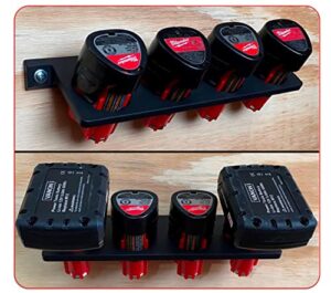 generic battery holder for milwaukee m12,12v battery holder milwaukee,battery storage for milwaukee,wall mount for milwaukee 12v batteries,grey