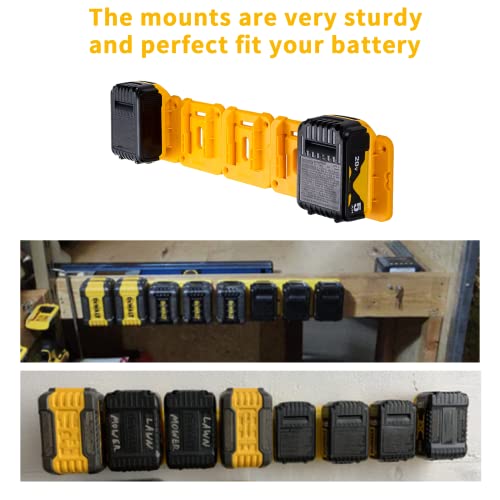 6 Pack Battery Mount Holder for Dewalt 20V 60V Battery Dock Holder Fit for DCB200 DCB203 DCB205 DCB206 Batteries