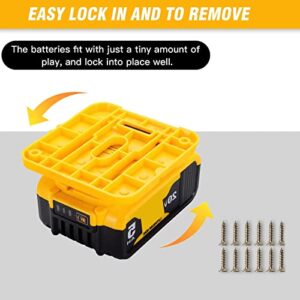 6 Pack Battery Mount Holder for Dewalt 20V 60V Battery Dock Holder Fit for DCB200 DCB203 DCB205 DCB206 Batteries