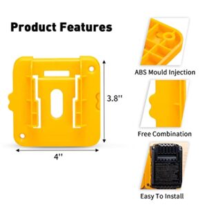 6 Pack Battery Mount Holder for Dewalt 20V 60V Battery Dock Holder Fit for DCB200 DCB203 DCB205 DCB206 Batteries