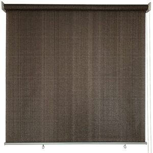 vocray outdoor roller shade, patio blinds roll up shade with 95% uv protection (6′ w x 6′ l), coffee