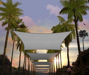 amgo 8′ x 16′ grey rectangle sun shade sail canopy awning atapr0816, 95% uv blockage, water & air permeable, commercial and residential (we customize)