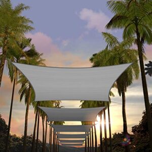 Amgo 8' x 16' Grey Rectangle Sun Shade Sail Canopy Awning ATAPR0816, 95% UV Blockage, Water & Air Permeable, Commercial and Residential (We Customize)