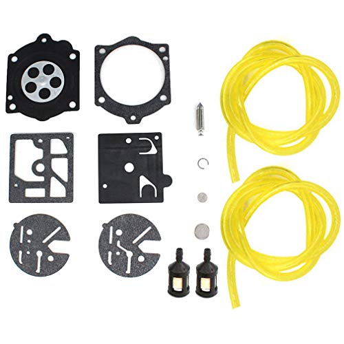 AISEN Carburetor Carb Repair Rebuild Kit for 530035127 Poulan Pro 3400 3700 3800 4000 PP375 PP385 PP395 Fuel Line Filter