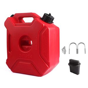 togarhow 5l 1.3 gallon portable fuel tank gas fuel container with spout and vent suitable for motorcycle off-road vehicles suv atv, red