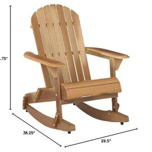 Christopher Knight Home Malibu Outdoor Acacia Wood Adirondack Rocking Chair, Natural Stained