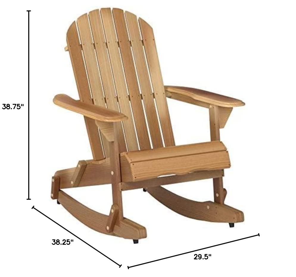 Christopher Knight Home Malibu Outdoor Acacia Wood Adirondack Rocking Chair, Natural Stained