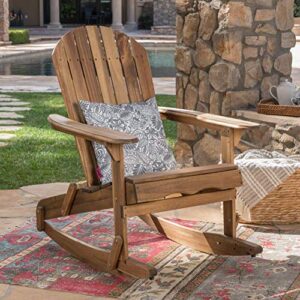 Christopher Knight Home Malibu Outdoor Acacia Wood Adirondack Rocking Chair, Natural Stained