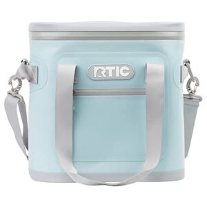 RTIC Soft Cooler 20 Insulated Bag, Sky Blue, Leak Proof Zipper, Portable Ice Chest Cooler for Travel, Lunch, Work, Cars, Picnics, Beaches & Trips