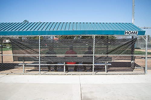 PowerNet Fence Shade Net Cover | Portable Baseball Softball Dugout Sun Screen | 18.75 FT x 7 FT | Blocks Sun to Keep Players Cool | Easily Attach to Any Chain Link Fence with Included Bungee Ball Ties