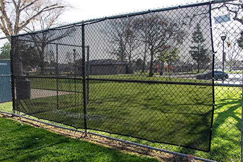 PowerNet Fence Shade Net Cover | Portable Baseball Softball Dugout Sun Screen | 18.75 FT x 7 FT | Blocks Sun to Keep Players Cool | Easily Attach to Any Chain Link Fence with Included Bungee Ball Ties