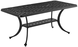 crosley furniture sedona solid-cast aluminum outdoor cocktail table, black