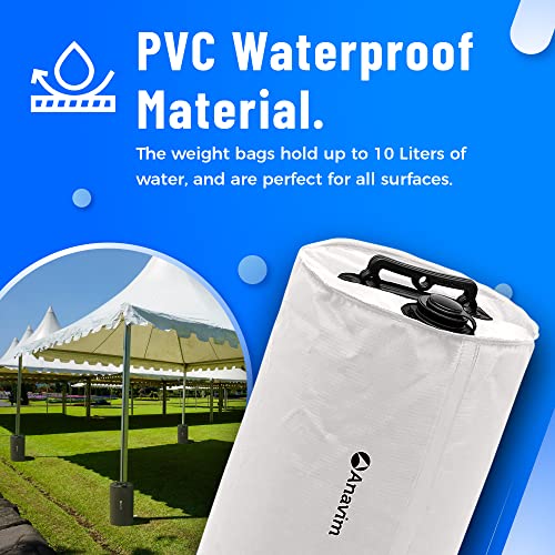 Anavim Canopy Water Weights Bags Great for Canopies, Tripods, Speaker Stands, Tents, Tailgating & More | White, 4 Pack