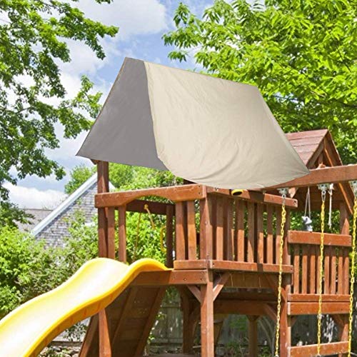 Outdoor Swing 3 Colors Choices Canopy Kids Playground Roof Heavy Duty Swing Set Canopy Waterproof Cover Replacement Tarp Sunshade(2#)