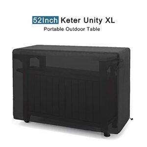 Outdoor Prep Table Cover for 52Inch Keter Unity XL Portable Table - Waterproof, Dustproof, UV Resistant, All-Weather Protective Cover