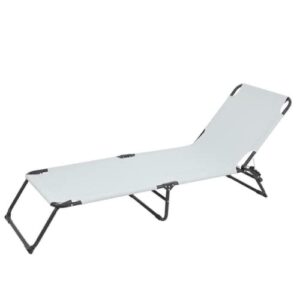 white beach lounge chair for patio, beach, poolside, camping