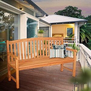 seven seas teak acapulco teak outdoor patio bench, 5 foot made from solid teak wood