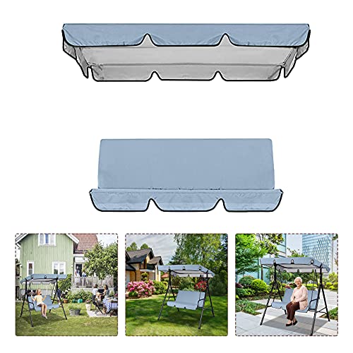 Swing Cloth Cover Ceiling Outdoor Courtyard Replacement Awning Rain Cover Patio, Lawn & Garden (Gray)