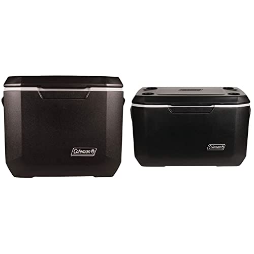 Coleman Rolling Cooler | 50 Quart Xtreme 5 Day Cooler, Black & Cooler | Xtreme Cooler Keeps Ice Up to 5 Days | Heavy-Duty 70-Quart Cooler