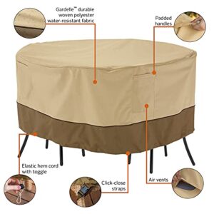 Classic Accessories Veranda Water-Resistant 52 Inch Bistro Round Patio Table & Chair Set Cover, Outdoor Table Cover