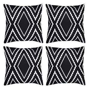 4 pack decorative outdoor waterproof throw pillow covers 18 x 18 inches patio furniture pillows waterproof geometric garden cushion case boho pillow shell for patio garden couch sofa