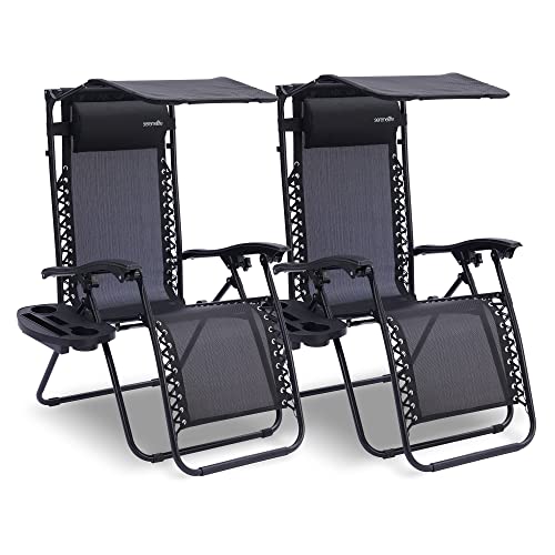 SereneLifeHome SereneLife Zero Gravity Lounge Chair, One Size, Black