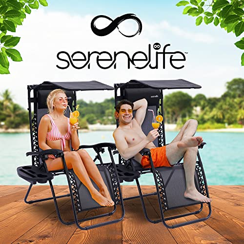 SereneLifeHome SereneLife Zero Gravity Lounge Chair, One Size, Black