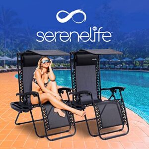 SereneLifeHome SereneLife Zero Gravity Lounge Chair, One Size, Black