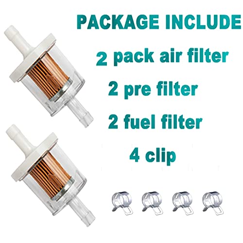 HEYZLASS 2 Pack MIU11286 Air Filter, Compatible with John Deere GY20575 L111 L118 L120 LA120 LA130 LA135 LA140 LA145 D130 D140 18-26 HP Intek V-Twin Lawn Mower Tractor Air Filter with Fuel Filter